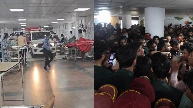 Police entered the ward on the third floor with a van to arrest the doctor Rishikesh, AIIMS nursing officer, in the molestation case - Amar Ujala Hindi News Live