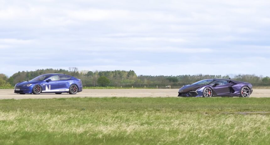 Tesla Model S Plaid races $600k Lamborghini Revuelto