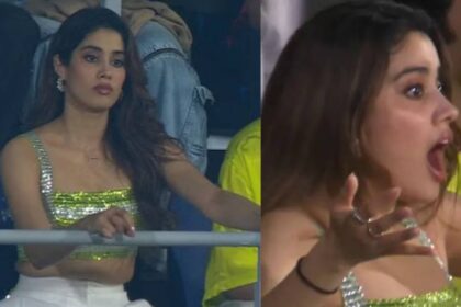 When KKR player missed the catch, Jahnavi Kapoor was shocked, Mrs Mahi's happiness turned into disappointment