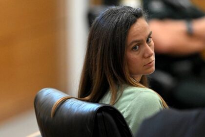 Ashley Benefield on the second day of her trial for the second-degree murder of her husband, Doug Benefield, in 2020 at the Manatee County Judicial Center, July 24, 2024.