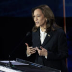 VP Kamala Harris at ABC presidential debate.