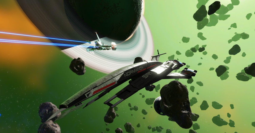 A screenshot from the video game No Man’s Sky.