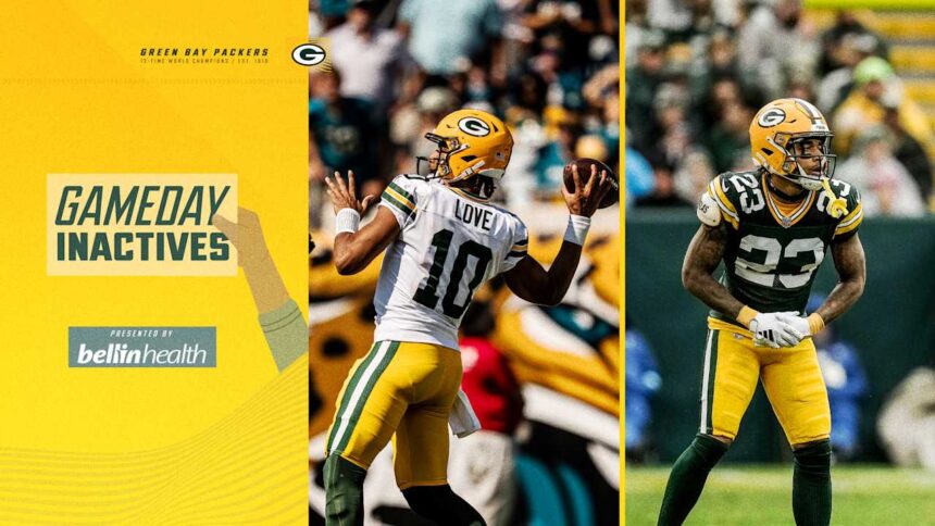 QB Jordan Love in, CB Jaire Alexander out for Green Bay | Packers-Lions inactives Week 9 