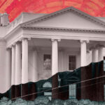 Stylized photo of the White House front building